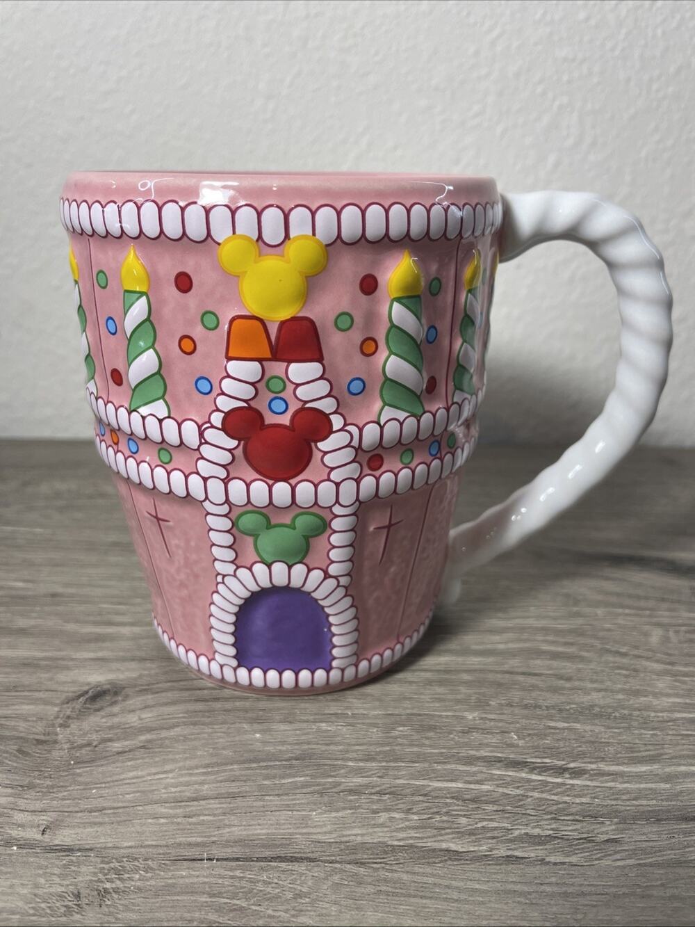 Disney Parks 25th Anniversary Birthday Cake Cinderella Castle Figural Coffee Mug